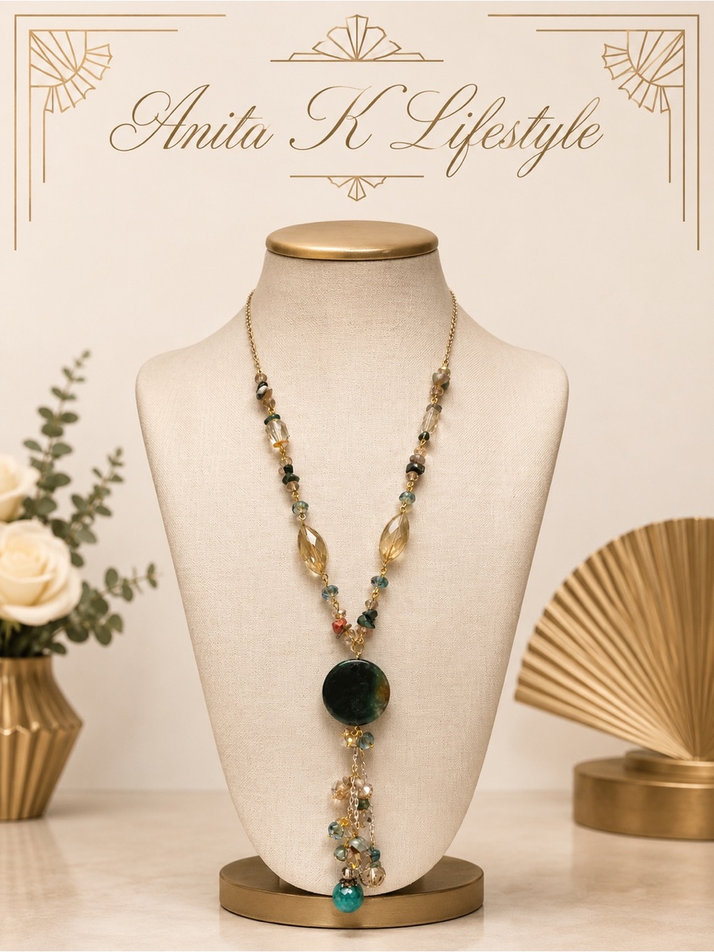 🆕❤️Anita K Jade and Crystal Pendant